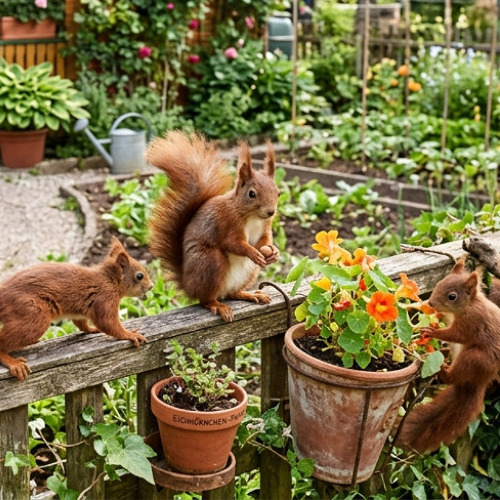 Flinke Besucher im Kleingarten &ndash; Eichh&ouml;rnchen und ihre Bedeutung