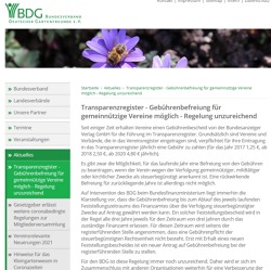 Transparenzregister &ndash;&nbsp;Aufwand f&uuml;r gemeinn&uuml;tzige Vereine verringert