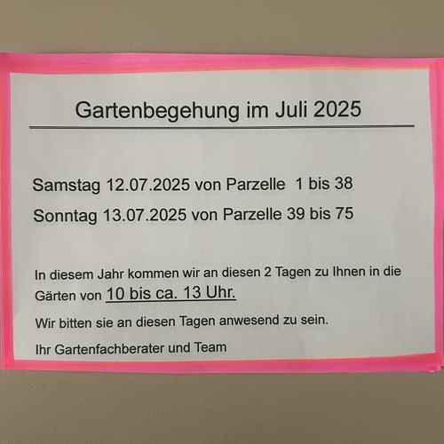 Gartenbegehung Parz. 39-75