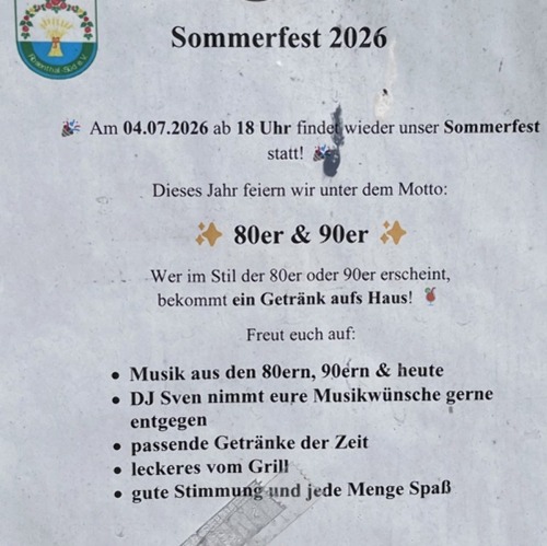 Sommerfest des KGV Rosenthal S&uuml;d steigt am 4. Juli 2026