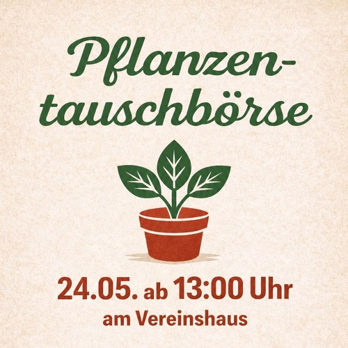 Pflanzentauschbörse am 24. Mai 2026 ab 13:00 Uhr