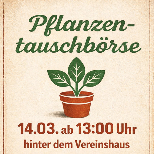 Pflanzentauschbörse am 14. März 2026 ab 13:00 Uhr