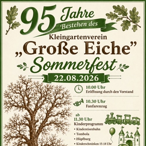 Sommerfest - 95 Jahre Bestehen des Kleingartenvereins "An der gro&szlig;en Eiche"