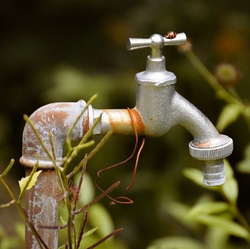 Wasserhähne zudrehen !