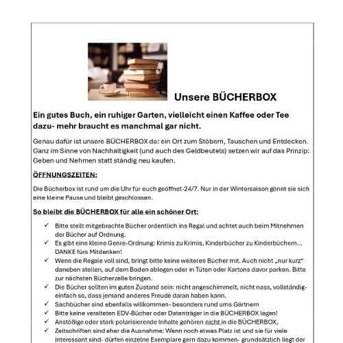 Unsere B&uuml;cherbox...