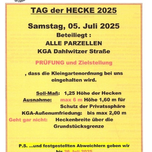 Tag der Hecke 2025