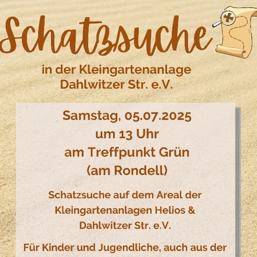 Schatzsuche in der Kleingartenanlage Dahlwitzer Str. e.V