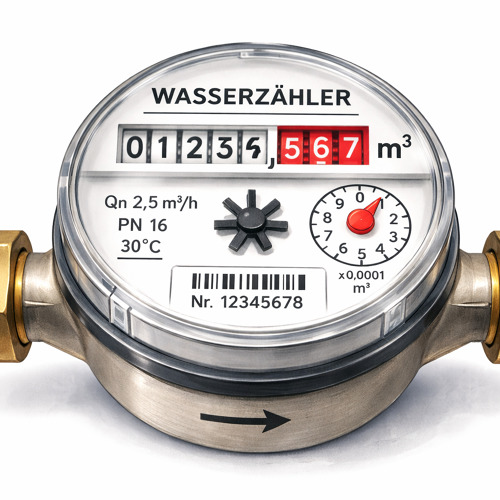 Ablesen der Strom- und Wasserz&auml;hler