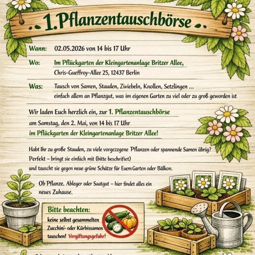 Pflanzentauschb&ouml;rse im Pfl&uuml;ck- und B&uuml;rgergarten, KGA Britzer Allee